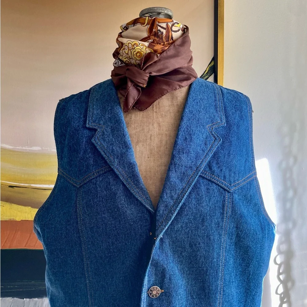 VTG 70s Western Denim Vest - Picture 11 of 11